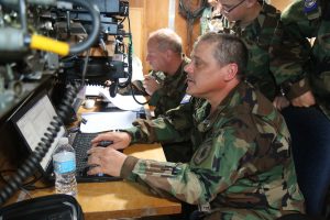 Members of the Virginia Defense Force conduct training on multiple communications systems.