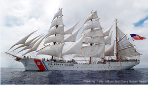 USCGC Eagle (WIX-327), formerly the Horst Wessel and also known as the Barque Eagle, is a 295-foot barque used as a training cutter for future officers of the United States Coast Guard. - Wikipedia