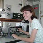 VP-2020-08-An amateur radio operator, Yvette Cendes, KB3HTS, at station W8EDU, 2005-Wikipedia