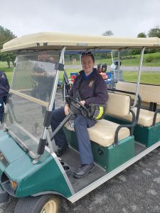 EMT borrows golf cart at rest stop 1