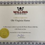 Willing Warriors Bike Event 2021 Certificate