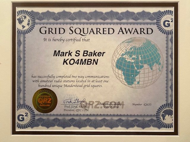 QRZ Award - Grid Squared