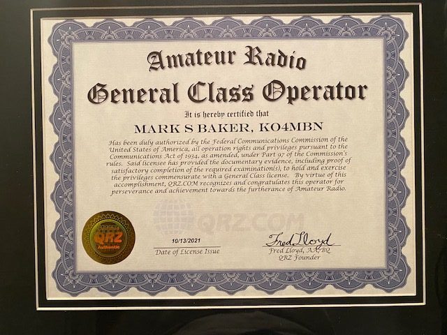 QRZ Award - General class operator