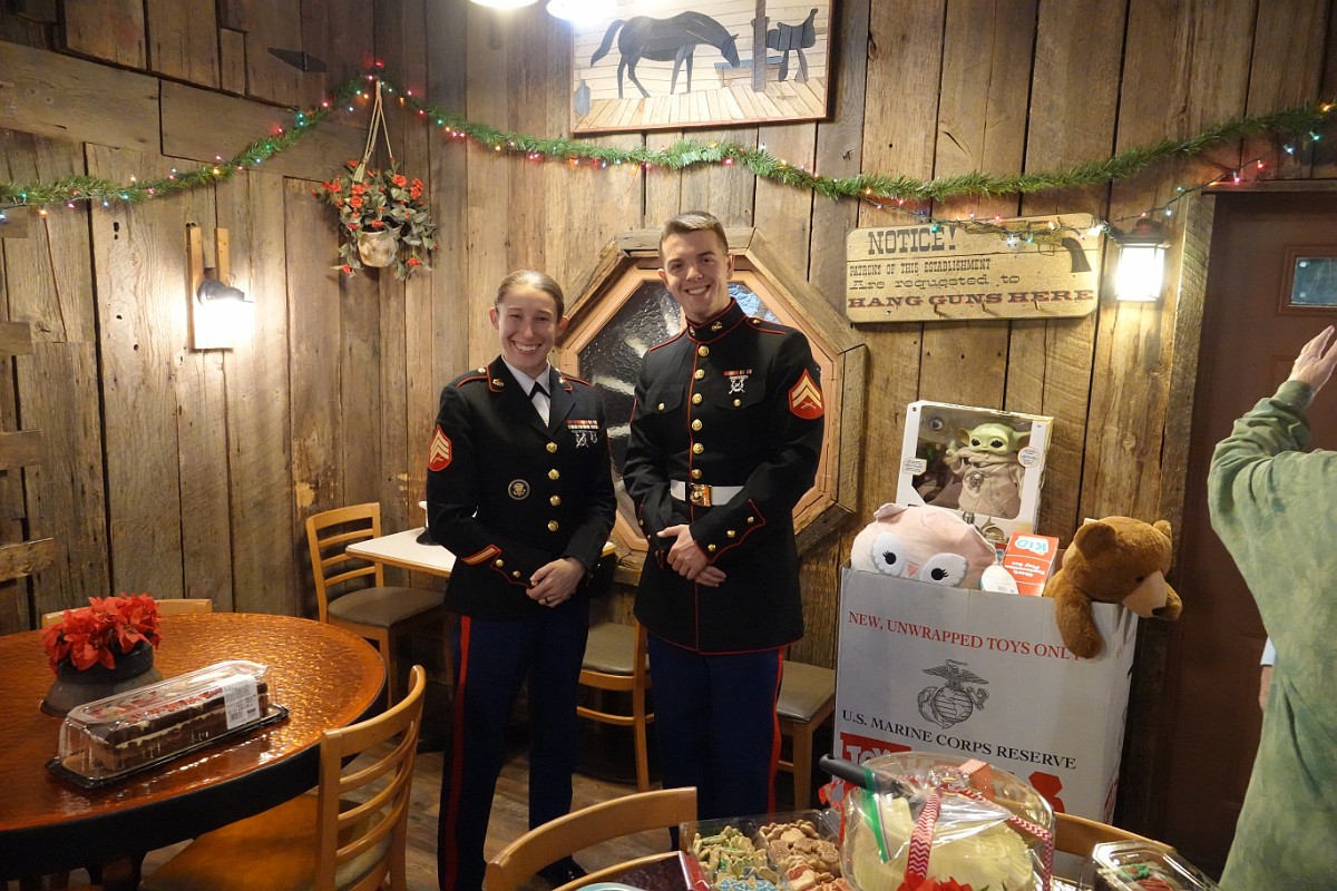 Marines who came to collect toys for tots - and some of the toys