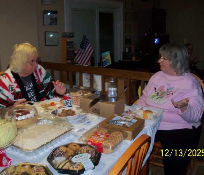 Sandy KM4JUS and Theresa KG4TVM at the dessert table