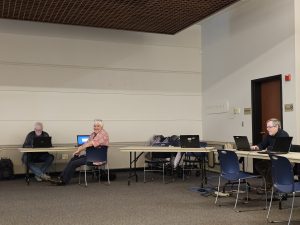 Taking the test on laptops